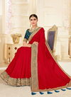 Kavira Anupama Festive Party Wear Designer Exclusive Vichitra Silk With Heavy Embroidery Work border with Heavy Blouse Saree Collection